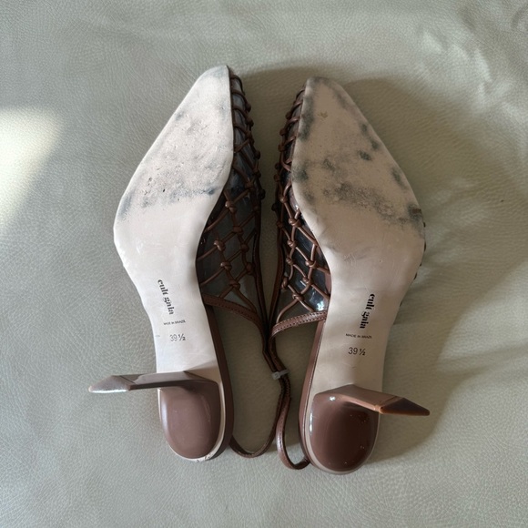 CULT GAIA
Soray 75 Knotted Leather And Pvc Slingback Pumps - Picture 7 of 14